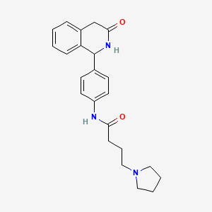 molecular formula C23H27N3O2 B14645685 N-(4-(1,2,3,4-Tetrahydro-3-oxo-1-isoquinolinyl)phenyl)-1-pyrrolidinebutanamide CAS No. 54087-64-8