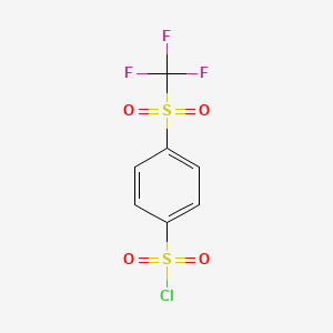 molecular formula C7H4ClF3O4S2 B1464585 4-三氟甲磺酰基苯-1-磺酰氯 CAS No. 63647-64-3