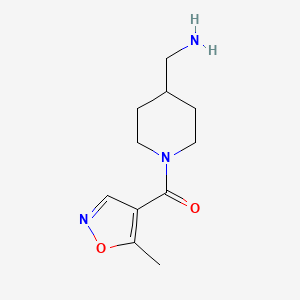 molecular formula C11H17N3O2 B1464590 [1-(5-Methyl-1,2-oxazole-4-carbonyl)piperidin-4-yl]methanamine CAS No. 1247221-56-2
