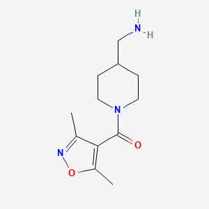 molecular formula C12H19N3O2 B1464603 (4-(Aminomethyl)piperidin-1-yl)(3,5-dimethylisoxazol-4-yl)methanone CAS No. 1280560-32-8