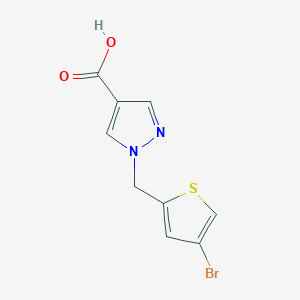 molecular formula C9H7BrN2O2S B1464609 1-[(4-bromothiophen-2-yl)methyl]-1H-pyrazole-4-carboxylic acid CAS No. 1249134-89-1