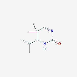 molecular formula C9H16N2O B14646337 5,5-Dimethyl-6-(propan-2-yl)-5,6-dihydropyrimidin-2(1H)-one CAS No. 55297-22-8