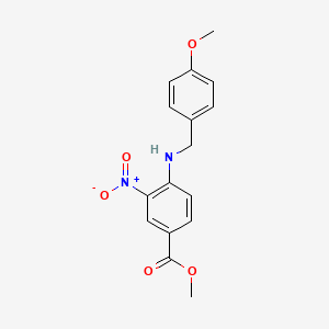 molecular formula C16H16N2O5 B1464637 Methyl 4-{[(4-methoxyphenyl)methyl]amino}-3-nitrobenzoate CAS No. 234751-03-2