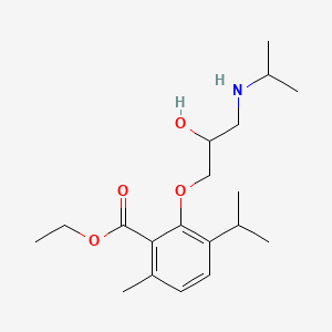 molecular formula C19H31NO4 B14646388 Ethyl 3-(2-hydroxy-3-(isopropylamino)propoxy)-p-cymene-2-carboxylate CAS No. 53251-86-8