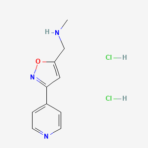 molecular formula C10H13Cl2N3O B1464643 N-Methyl-1-[3-(4-pyridinyl)-5-isoxazolyl]methanamine dihydrochloride CAS No. 1255717-65-7