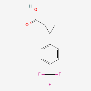 molecular formula C11H9F3O2 B1464649 2-[4-(三氟甲基)苯基]环丙烷甲酸 CAS No. 2262-03-5
