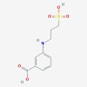 molecular formula C10H13NO5S B14646514 3-[(3-Sulfopropyl)amino]benzoic acid CAS No. 52962-48-8