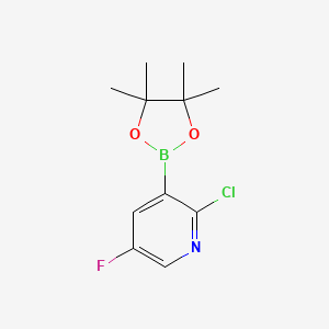 molecular formula C11H14BClFNO2 B1464653 2-氯-5-氟-3-(4,4,5,5-四甲基-1,3,2-二氧杂硼环-2-基)吡啶 CAS No. 1492890-58-0