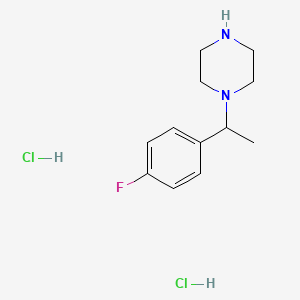 molecular formula C12H19Cl2FN2 B1464657 1-[1-(4-Fluoro-phenyl)-ethyl]-piperazine dihydrochloride CAS No. 1263378-99-9