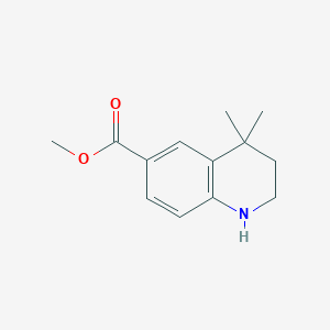 molecular formula C13H17NO2 B1464659 4,4-Dimethyl-1,2,3,4-tetrahydro-quinoline-6-carboxylic acid methyl ester CAS No. 1187933-49-8