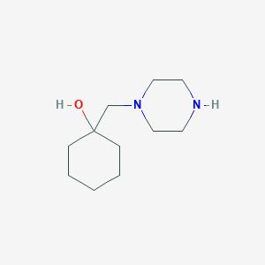 molecular formula C11H22N2O B1464660 1-[(Piperazin-1-il)metil]ciclohexan-1-ol CAS No. 1499437-14-7