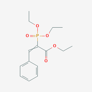 molecular formula C15H21O5P B14646616 2-Propenoic acid, 2-(diethoxyphosphinyl)-3-phenyl-, ethyl ester, (2E)- CAS No. 53235-77-1