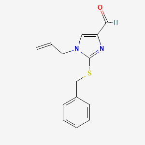 molecular formula C14H14N2OS B14646656 1H-Imidazole-4-carboxaldehyde, 2-[(phenylmethyl)thio]-1-(2-propenyl)- CAS No. 52398-55-7