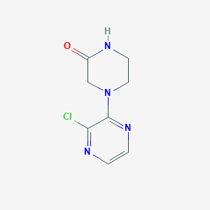 molecular formula C8H9ClN4O B1464666 4-(3-Chloropyrazin-2-yl)piperazin-2-one CAS No. 1250856-13-3