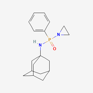 molecular formula C18H25N2OP B14646676 N-(Aziridin-1-YL-phenyl-phosphoryl)adamantan-1-amine CAS No. 56252-39-2