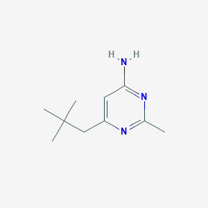 molecular formula C10H17N3 B1464669 6-(2,2-二甲基丙基)-2-甲基嘧啶-4-胺 CAS No. 1248675-29-7