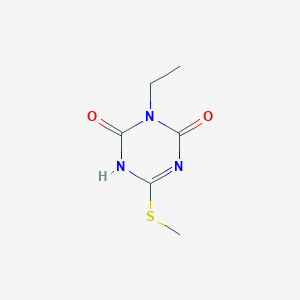 molecular formula C6H9N3O2S B14646722 3-Ethyl-6-(methylsulfanyl)-1,3,5-triazine-2,4(1H,3H)-dione CAS No. 52327-82-9