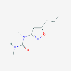 molecular formula C9H15N3O2 B14646749 N,N'-Dimethyl-N-(5-propyl-1,2-oxazol-3-yl)urea CAS No. 55807-91-5