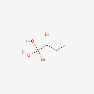 molecular formula C4H8Br2O2 B14646754 1,2-Dibromobutane-1,1-diol CAS No. 52655-11-5