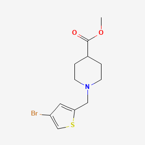 molecular formula C12H16BrNO2S B1464676 Methyl 1-[(4-bromothiophen-2-yl)methyl]piperidine-4-carboxylate CAS No. 1305046-45-0