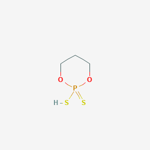 molecular formula C3H7O2PS2 B14646775 2-Sulfanyl-1,3,2lambda~5~-dioxaphosphinane-2-thione CAS No. 55055-14-6