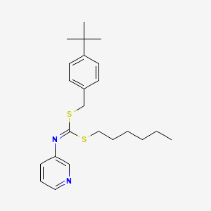 molecular formula C23H32N2S2 B14646790 (4-(1,1-Dimethylethyl)phenyl)methyl hexyl 3-pyridinylcarbonimidodithioate CAS No. 51308-58-8