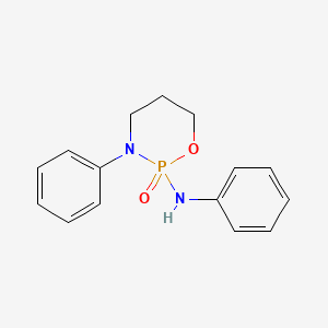 molecular formula C15H17N2O2P B14646840 2-Anilino-3-phenyl-1,3,2lambda~5~-oxazaphosphinan-2-one CAS No. 52463-56-6