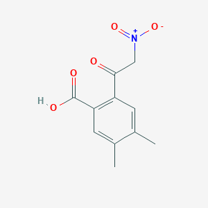 molecular formula C11H11NO5 B14646866 4,5-Dimethyl-2-(nitroacetyl)benzoic acid CAS No. 54519-63-0