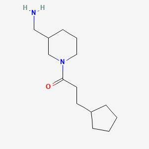 molecular formula C14H26N2O B1464690 1-(3-(氨甲基)哌啶-1-基)-3-环戊基丙酮 CAS No. 1281464-44-5