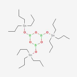 molecular formula C27H63B3O6Sn3 B14646949 [1,3,5,2,4,6-Trioxatriborinane-2,4,6-triyltris(oxy)]tris(tripropylstannane) CAS No. 51805-35-7