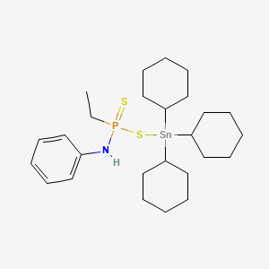 1-Ethyl-N-phenyl-1-sulfanylidene-1-[(tricyclohexylstannyl)sulfanyl]-lambda~5~-phosphanamine