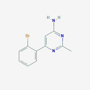 molecular formula C11H10BrN3 B1464696 6-(2-Bromophenyl)-2-methylpyrimidin-4-amine CAS No. 1251035-96-7