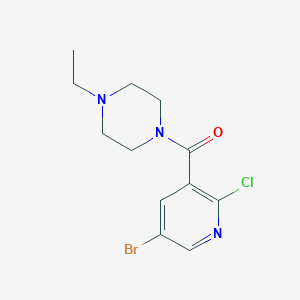 molecular formula C12H15BrClN3O B1464701 (5-溴-2-氯吡啶-3-基)-(4-乙基哌嗪-1-基)-甲酮 CAS No. 1458679-34-9