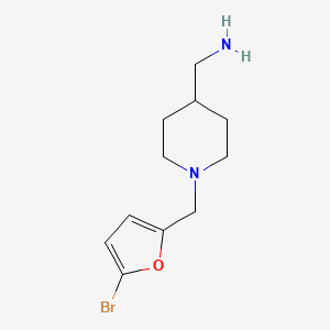 molecular formula C11H17BrN2O B1464719 {(1-[(5-溴呋喃-2-基)甲基]哌啶-4-基}甲胺 CAS No. 1247170-54-2