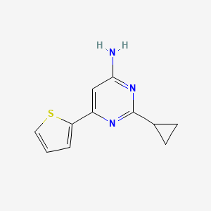 molecular formula C11H11N3S B1464723 2-环丙基-6-(噻吩-2-基)嘧啶-4-胺 CAS No. 1247492-19-8