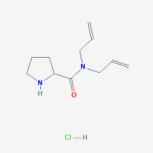 molecular formula C11H19ClN2O B1464732 N,N-二烯丙基-2-吡咯烷甲酰胺盐酸盐 CAS No. 1246172-86-0