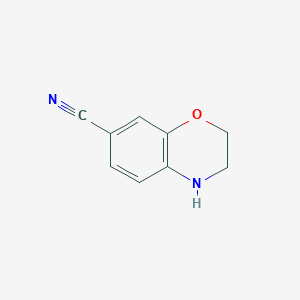 molecular formula C9H8N2O B1464739 3,4-Dihydro-2H-benzo[b][1,4]oxazine-7-carbonitrile CAS No. 566158-19-8