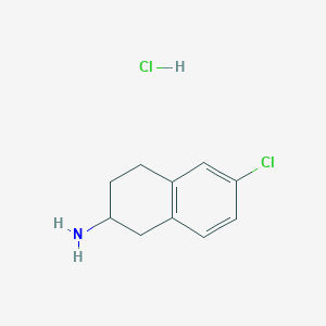 molecular formula C10H13Cl2N B1464742 6-Chloro-1,2,3,4-tetrahydronaphthalen-2-amine hydrochloride CAS No. 64603-76-5