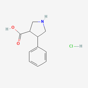 molecular formula C11H14ClNO2 B1464764 4-Phenylpyrrolidine-3-carboxylic acid hydrochloride CAS No. 1955515-07-7