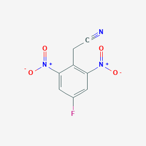 molecular formula C8H4FN3O4 B1464766 (4-Fluoro-2,6-dinitrophenyl)acetonitrile CAS No. 861107-04-2