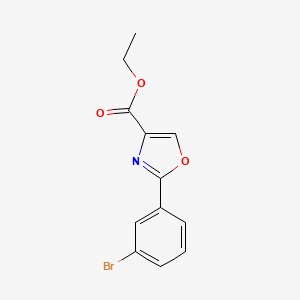 molecular formula C12H10BrNO3 B1464789 Ethyl 2-(3-bromophenyl)oxazole-4-carboxylate CAS No. 885273-06-3