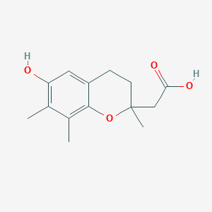 (6-Hydroxy-2,7,8-trimethyl-3,4-dihydro-2H-1-benzopyran-2-yl)acetic acid