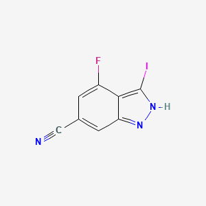 molecular formula C8H3FIN3 B1464808 4-Fluoro-3-iodo-1H-indazole-6-carbonitrile CAS No. 1082041-46-0