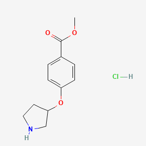 molecular formula C12H16ClNO3 B1464822 Methyl 4-(3-pyrrolidinyloxy)benzoate hydrochloride CAS No. 1220033-95-3