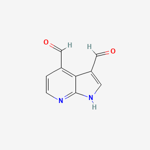 molecular formula C9H6N2O2 B1464823 1H-pyrrolo[2,3-b]pyridine-3,4-dicarbaldehyde CAS No. 1190311-90-0