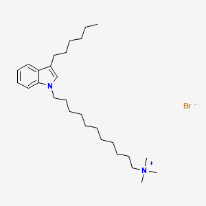 11-(3-Hexyl-1H-indol-1-yl)-N,N,N-trimethylundecan-1-aminium bromide