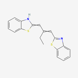 molecular formula C19H16N2S2 B14648314 2-{2-[(1,3-Benzothiazol-2(3H)-ylidene)methyl]but-1-en-1-yl}-1,3-benzothiazole CAS No. 52886-13-2