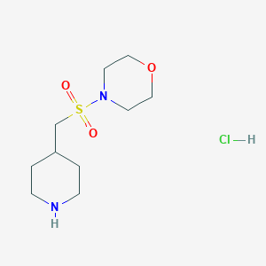 molecular formula C10H21ClN2O3S B1464839 4-[(Piperidin-4-ylmethyl)sulfonyl]morpholine hydrochloride CAS No. 2203069-86-5