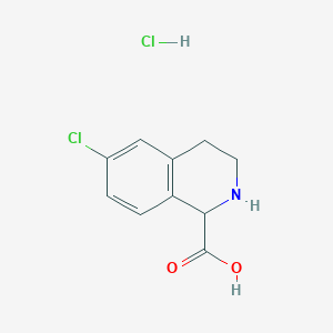 molecular formula C10H11Cl2NO2 B1464841 6-Chloro-1,2,3,4-tetrahydro-isoquinoline-1-carboxylic acid hydrochloride CAS No. 1260638-90-1