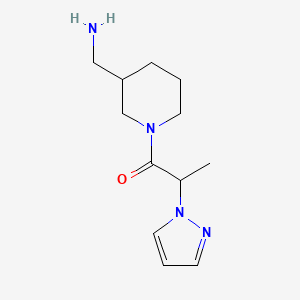 molecular formula C12H20N4O B1464845 1-[3-(aminomethyl)piperidin-1-yl]-2-(1H-pyrazol-1-yl)propan-1-one CAS No. 1281961-45-2